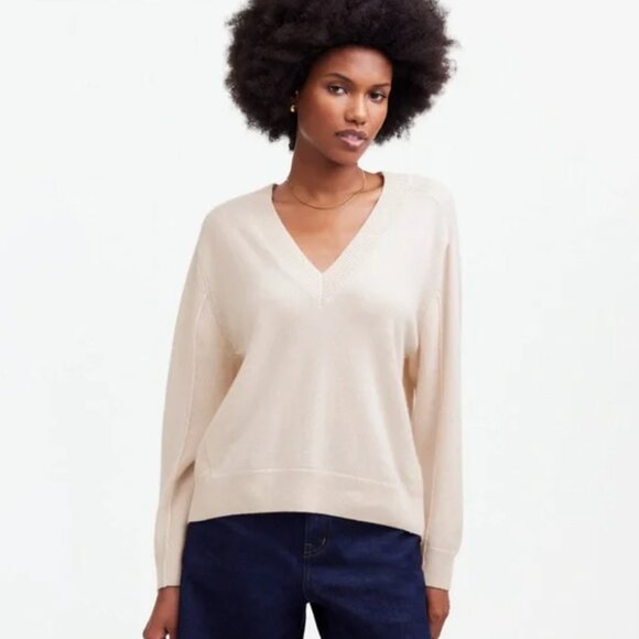 Madewell Sweaters - Madewell 100% Cashmere V-Neck Sweater Size M